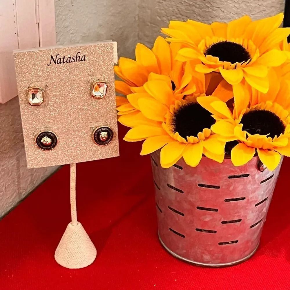 NWT Natasha 2 Pack Stud Earrings #JW7